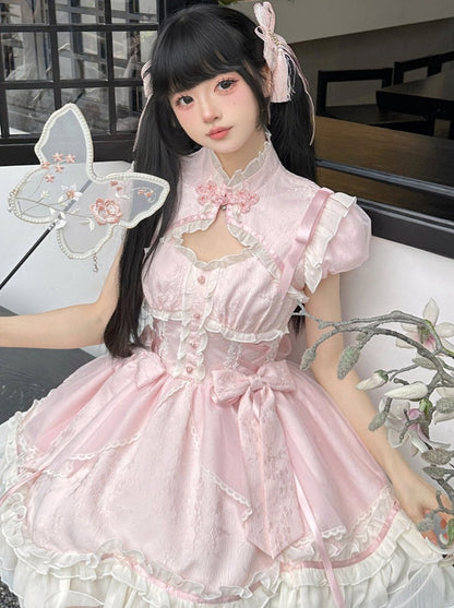 Light Lolita Suspender Dress + Short Shawl