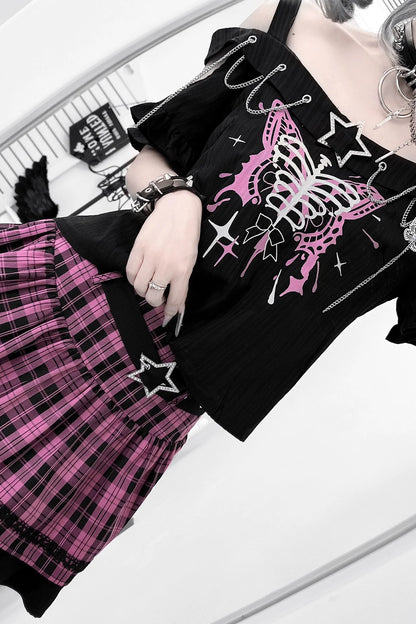 Subculture Sweet Cool Top + Plaid Skirt