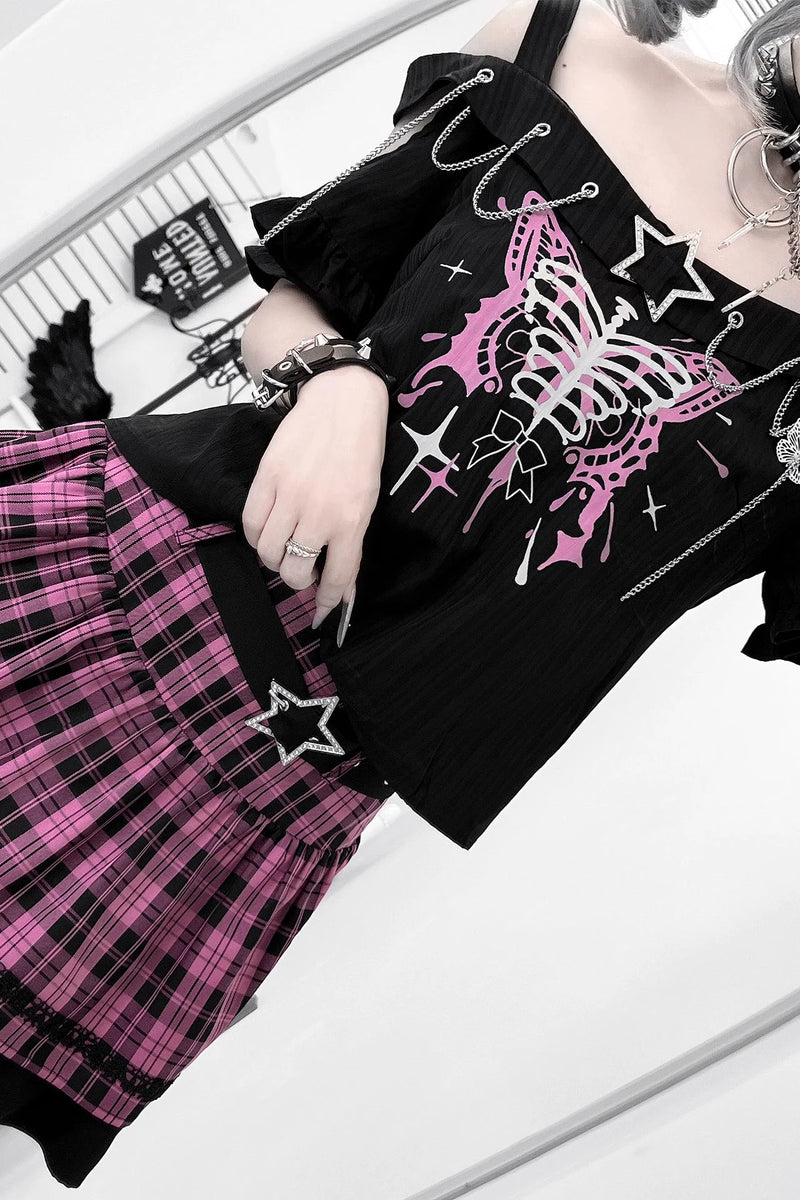 Subculture Sweet Cool Top + Plaid Skirt