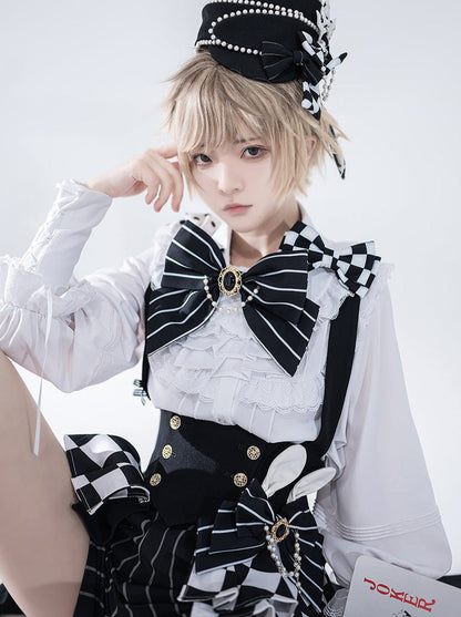 Rabbit Theatre Block Plaid Lolita Shirt Pants Waistband All Set [pre-order]