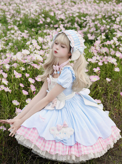 Little Sheep Puff Sleeve Maid Dress Set