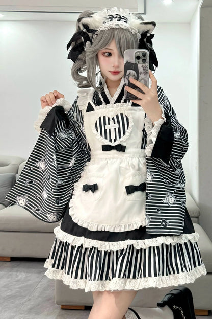 Medical Japanese Style Maid Stripe Lolita