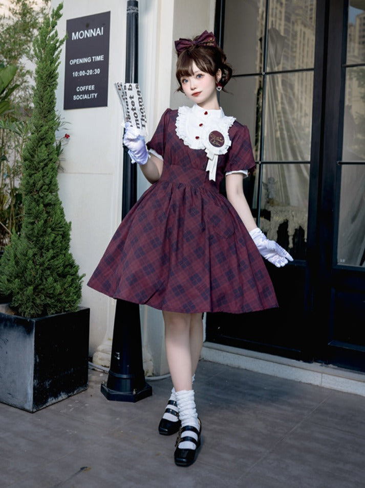 Retro Girl Plaid Lolita Dress