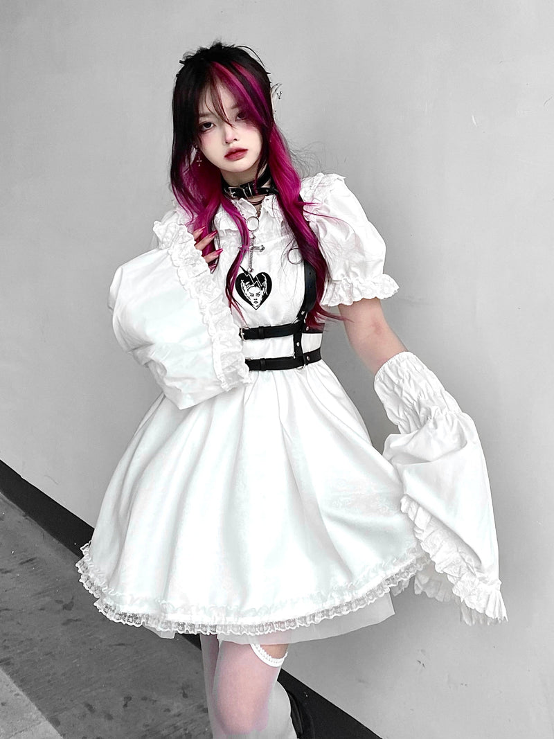 Dark Angel Lace Slip Dress + Belt Band
