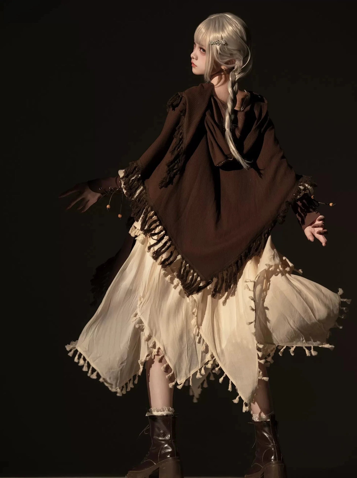 Exotic Style Dress + Vest + Cape