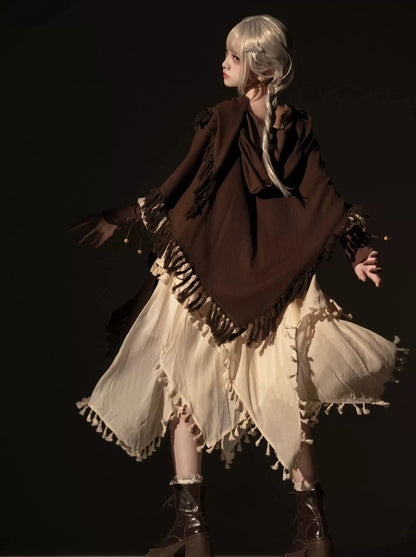 Exotic Style Dress + Vest + Cape