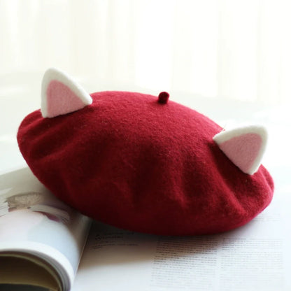 Milky Cat Ear Beret