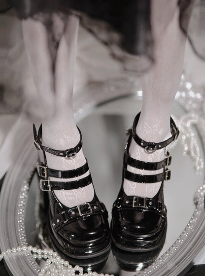 Jane Lolita Shoes Round Toe Gothic High Heels