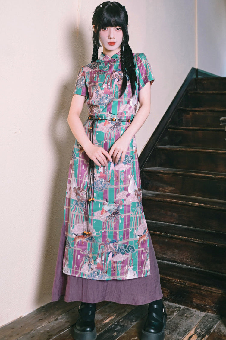 Phantom Chinese-style Fishtail Cheongsam Dress