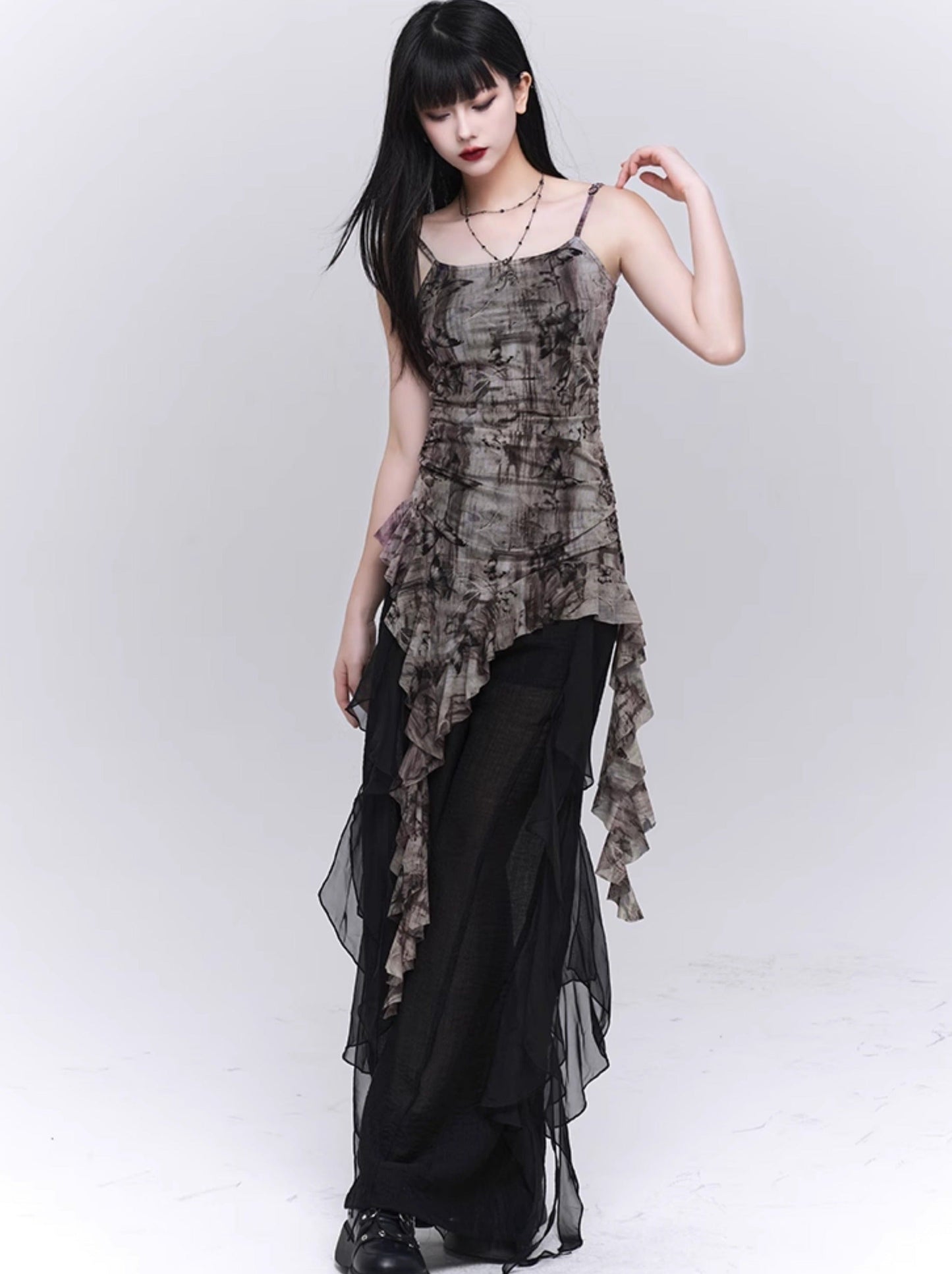 Dark Design Asymmetric Camisole