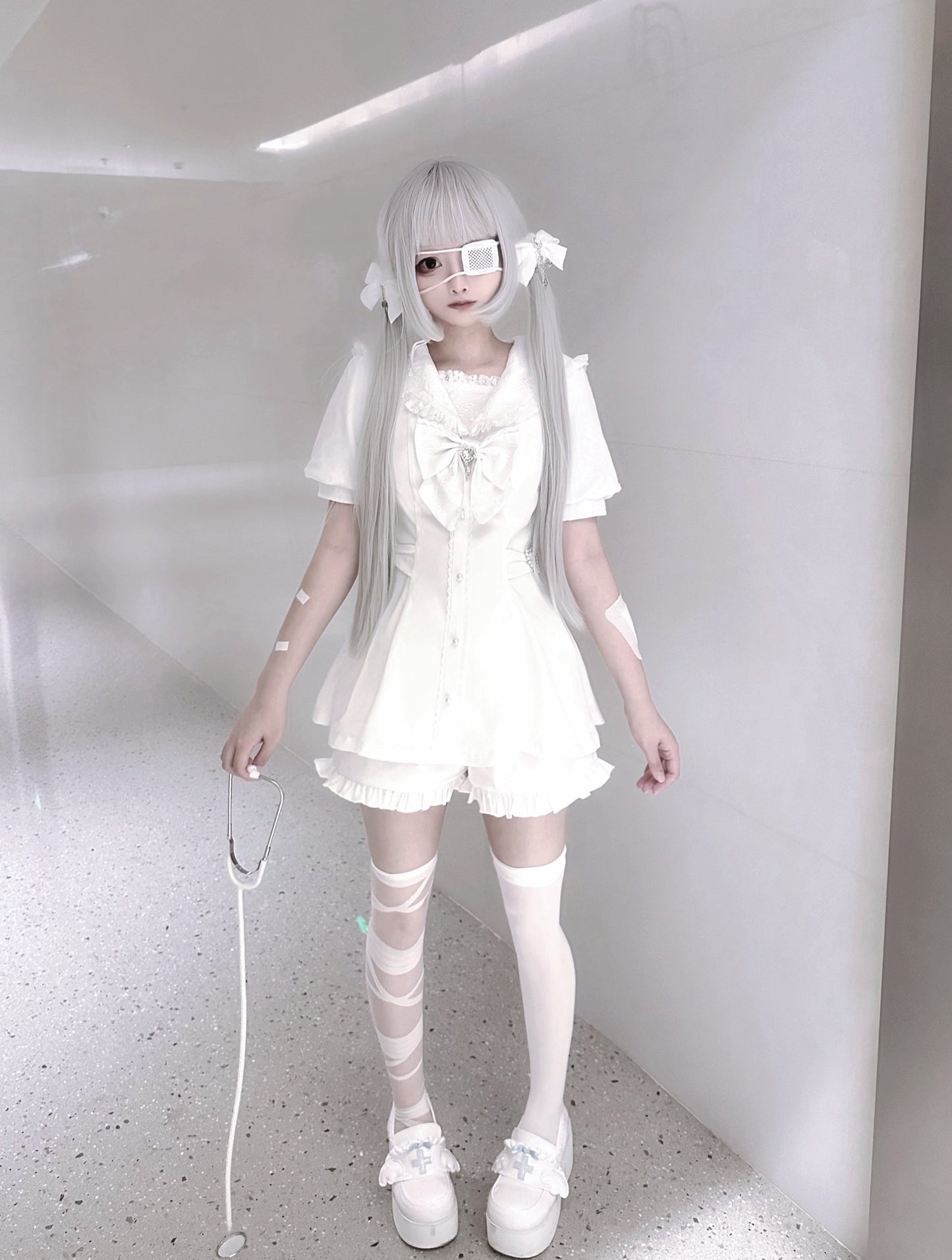 [pre-order] Sailor Collar Peplum Top + Shorts