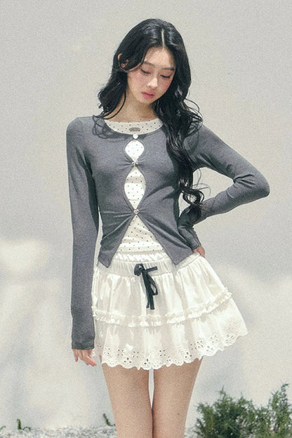 Dot Tight French Girl Top