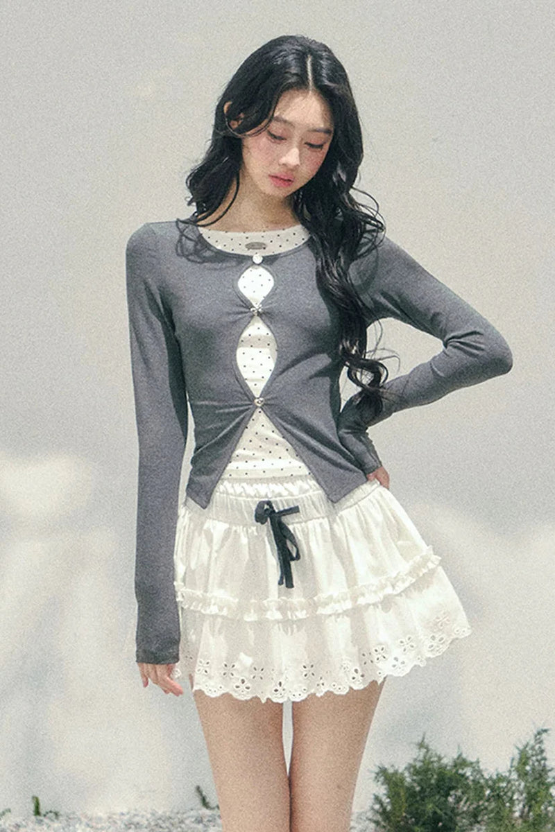 Dot Tight French Girl Top