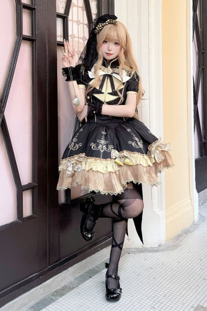Dark Lolita Dress + Shawl