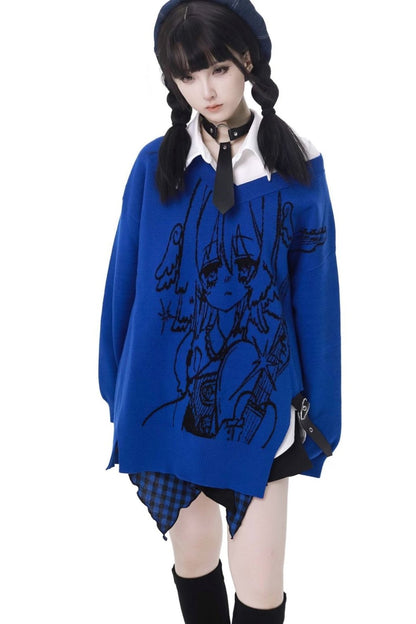 Neck Knit Y2k Skirt Set