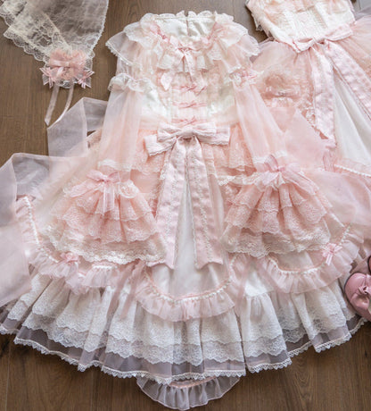 [pre-order] Candy Flavor Flower Lace Tulle Dress + Ribbon Veil