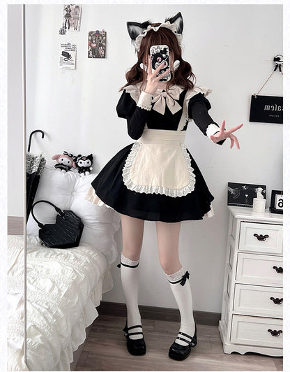 Pleated Lace Maid Dress