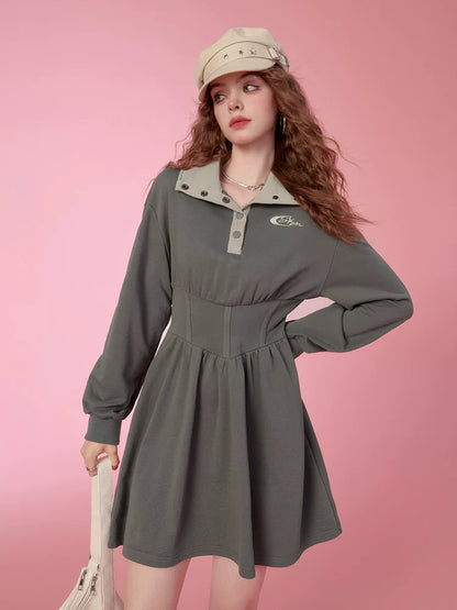 American Retro Waist Mark Design Dress