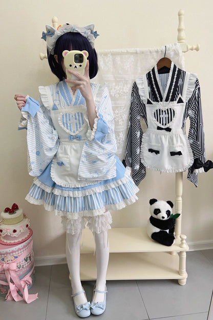 Medical Japanese Style Maid Stripe Lolita