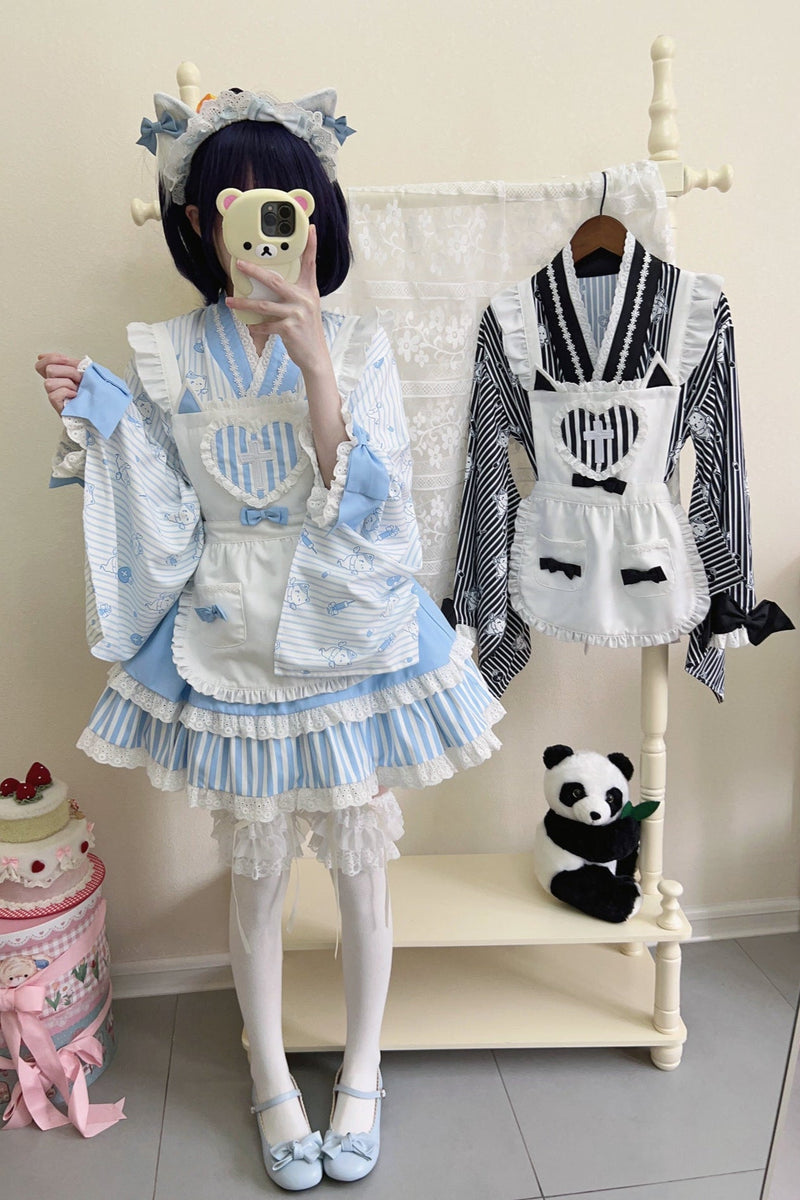 Medical Japanese Style Maid Stripe Lolita