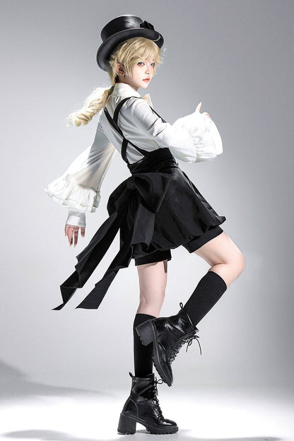 [pre-order] Retro Dark Prince Ribbon Shirt + Tail Shorts