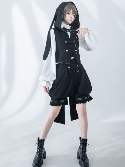 Dark Prince Hooded Cape + Rabbit Hooded Vest + Pumpkin Pants + Ruffle Shirt + Big Waist Ribbon [pre-order]