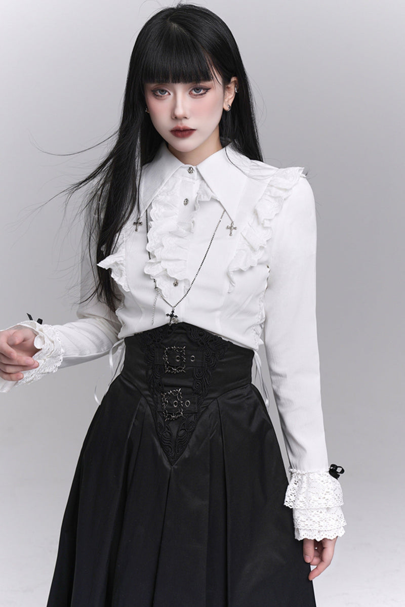 Gothic Style Subculture Top + Long Skirt