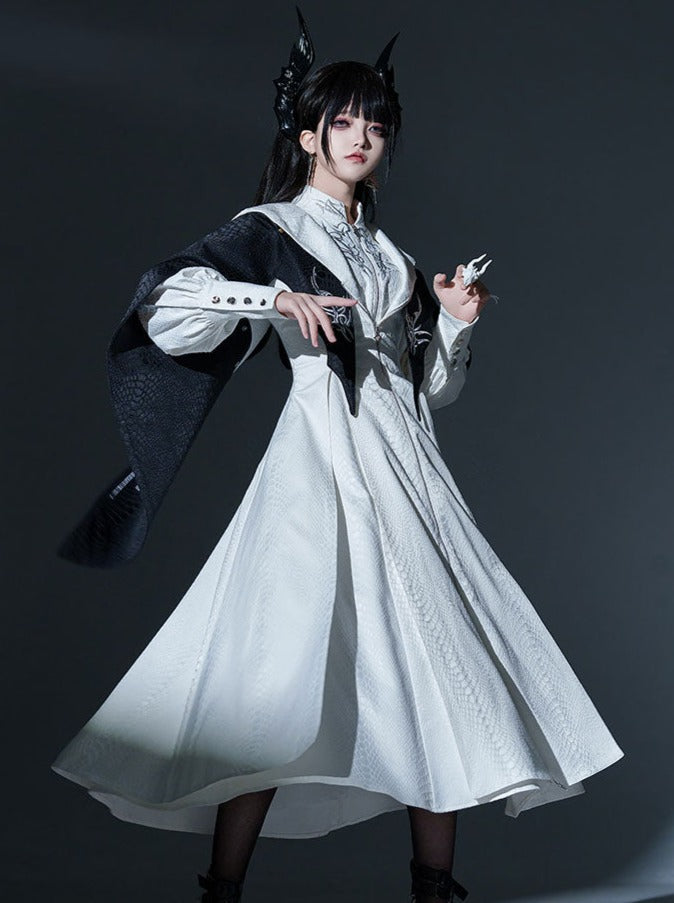 [limited Quantity] Dragon Scale Gothic Lolita Jumper Skirt + Long Coat