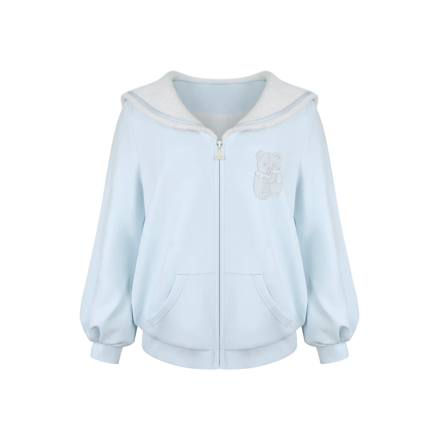 Milk Blue Sporty Hoodie + Halter Neck Suspender + Sports Shorts