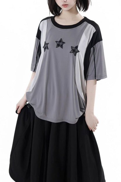 Mode Star Jersey Crew Neck Top + V Neck Top + Short Skirt + Long Skirt