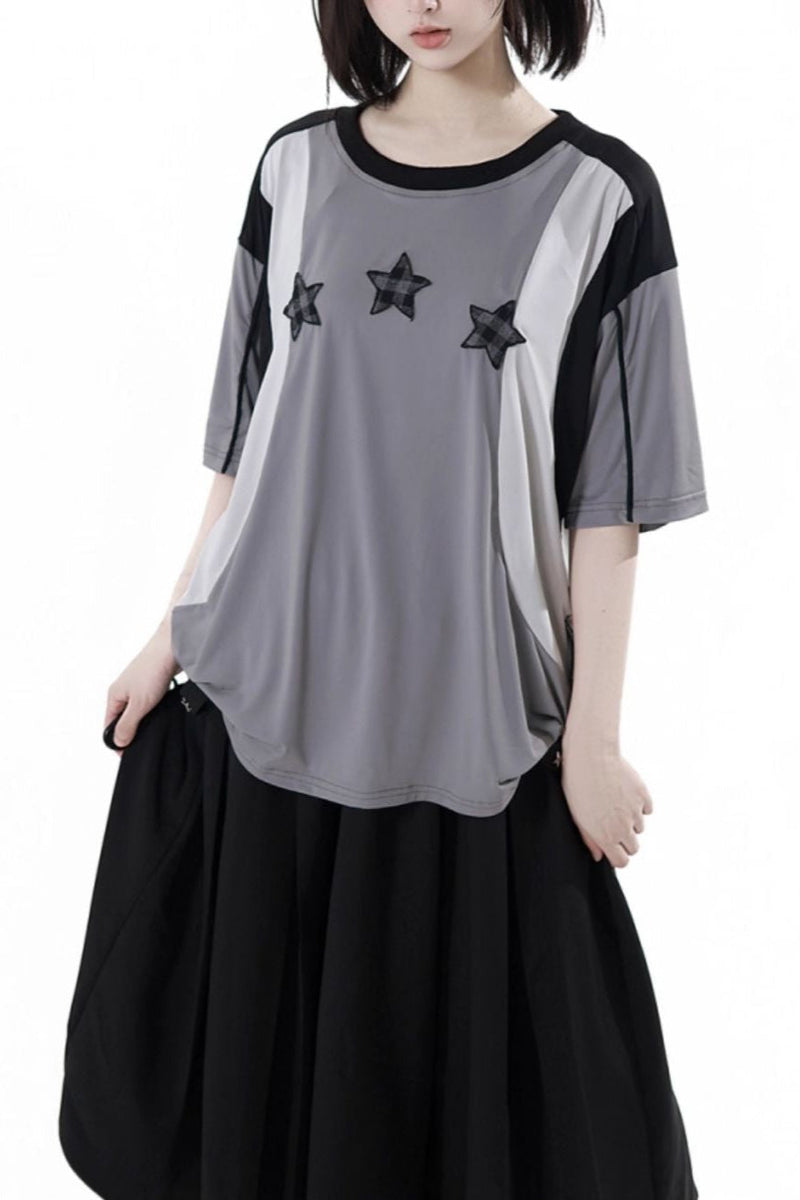 Mode Star Jersey Crew Neck Top + V Neck Top + Short Skirt + Long Skirt