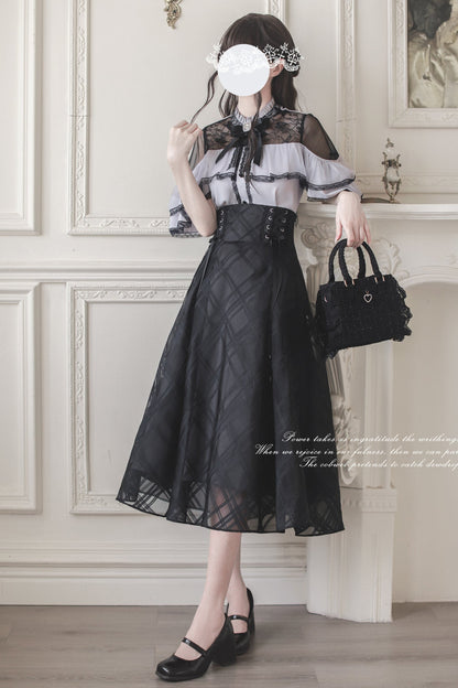 [reservations] Dark Top + Long Skirt + Ribbon