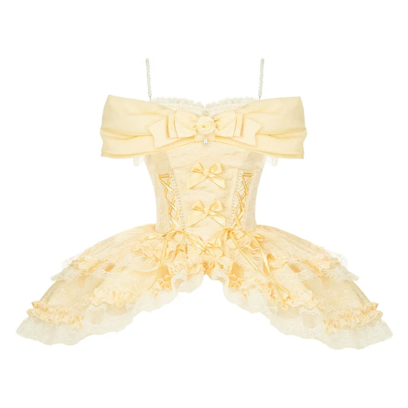 Flower Sweet Mesh Corset Lolita Set