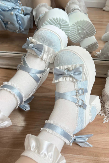 Dream Ribbon Lace Mary Jane Shoes