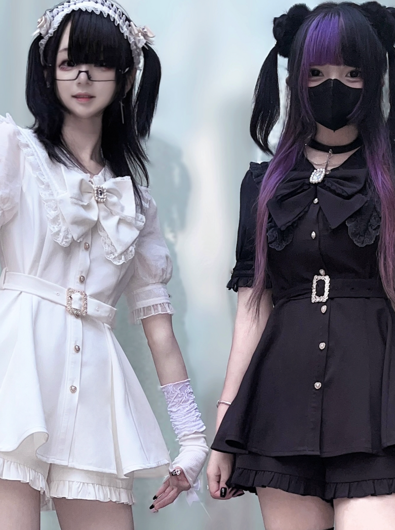 [pre-order] Ribbon Puff Sleeve Top + Ruffle Pants