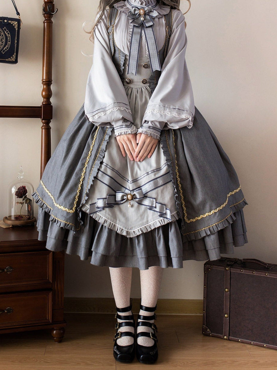 Wears Letter Ruffle Ribbon Cape Suit
