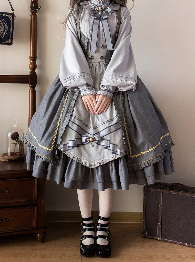 Wears Letter Ruffle Ribbon Cape Suit