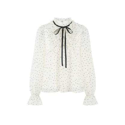 Sheer Polka Dot Blouse + Shorts