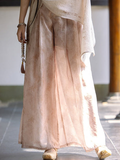 Retro Cheongsam Dress + Wide Leg Pants