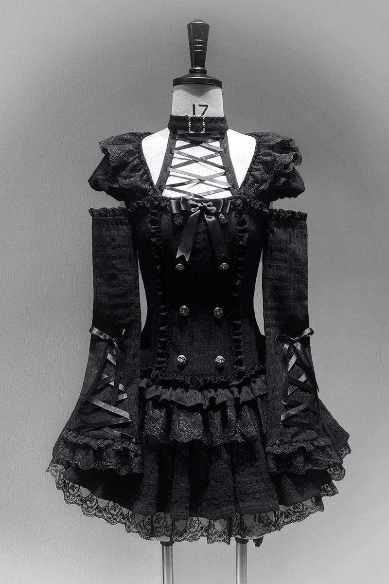 Gothic Doll Dress + Pants + Hairband