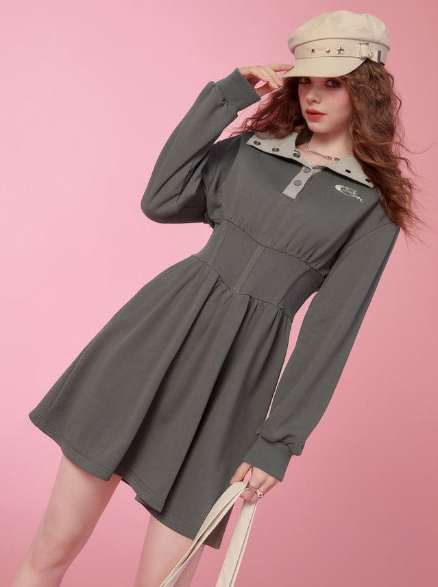 American Retro Waist Mark Design Dress