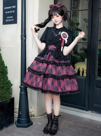 Ruffle Shirt + Plaid Idol Dress