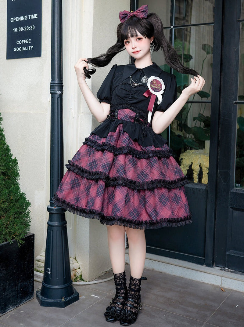 Ruffle Shirt + Plaid Idol Dress