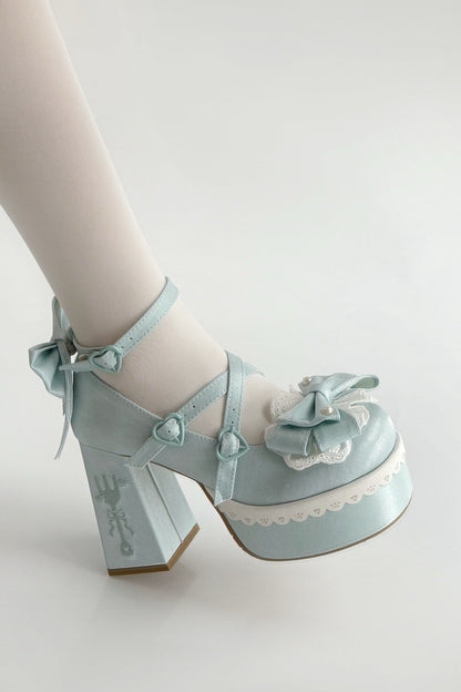 Sweet Ruffle Ribbon Lolita Shoes