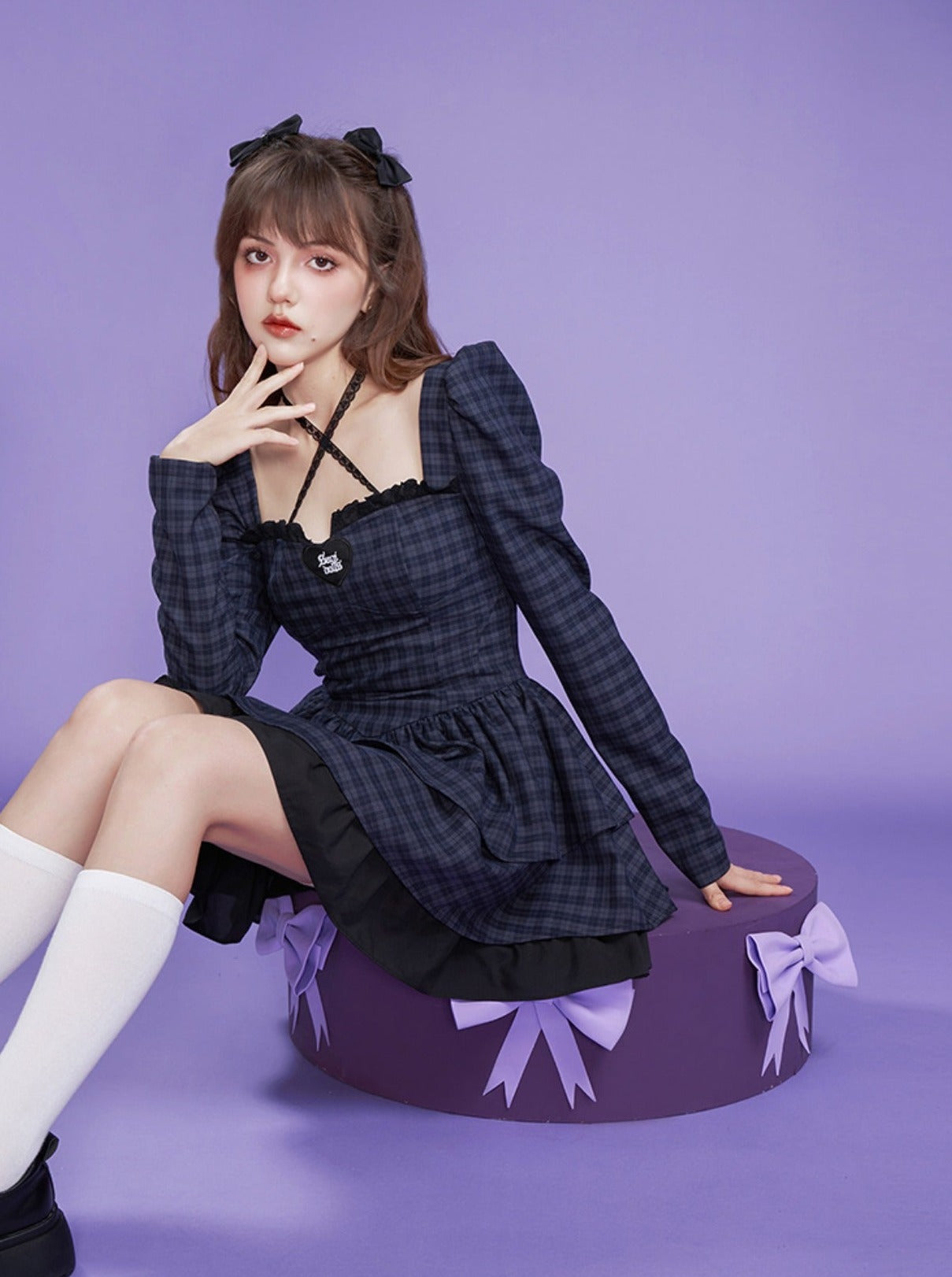 Gingham Plaid Ruffle Dress