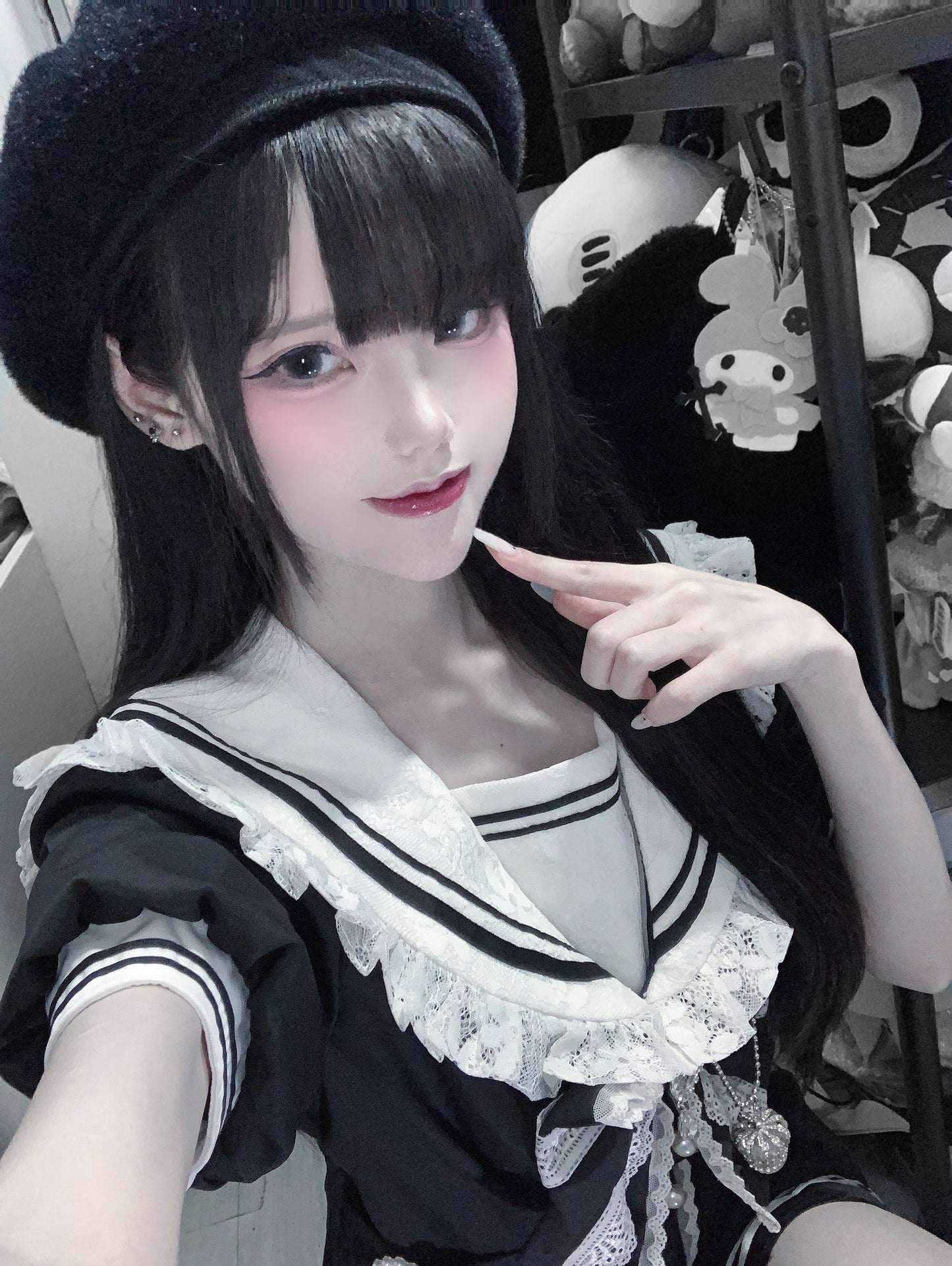 [pre-order] Sailor Collar Peplum Top + Shorts