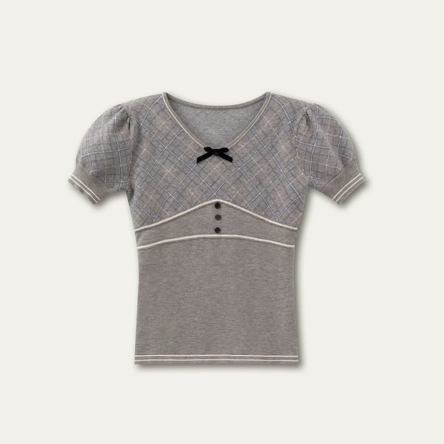 Retro Patterned Knit Top