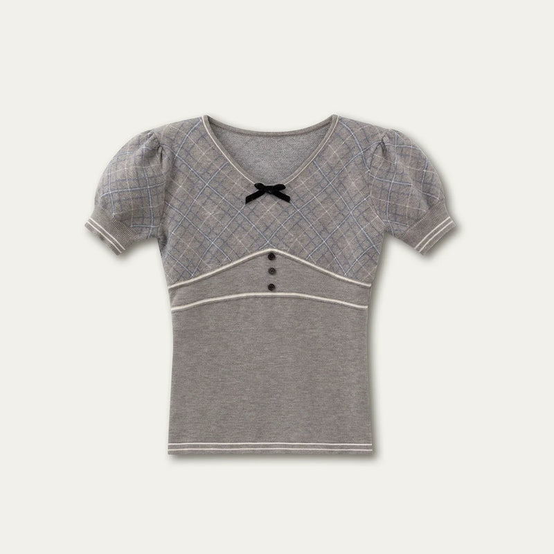 Retro Patterned Knit Top