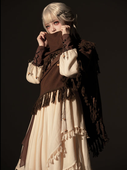 Exotic Style Dress + Vest + Cape