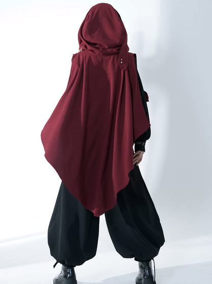 Dark Cool Jacket + Capri Pants + Hooded Scarf